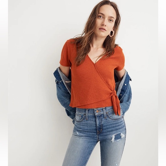 Madewell Texture & Thread Wrap-Tie Top Size XS - Picture 2 of 13